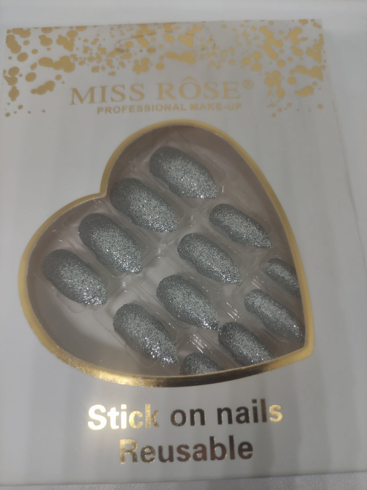 Miss Rose Glitter Chunks Nails