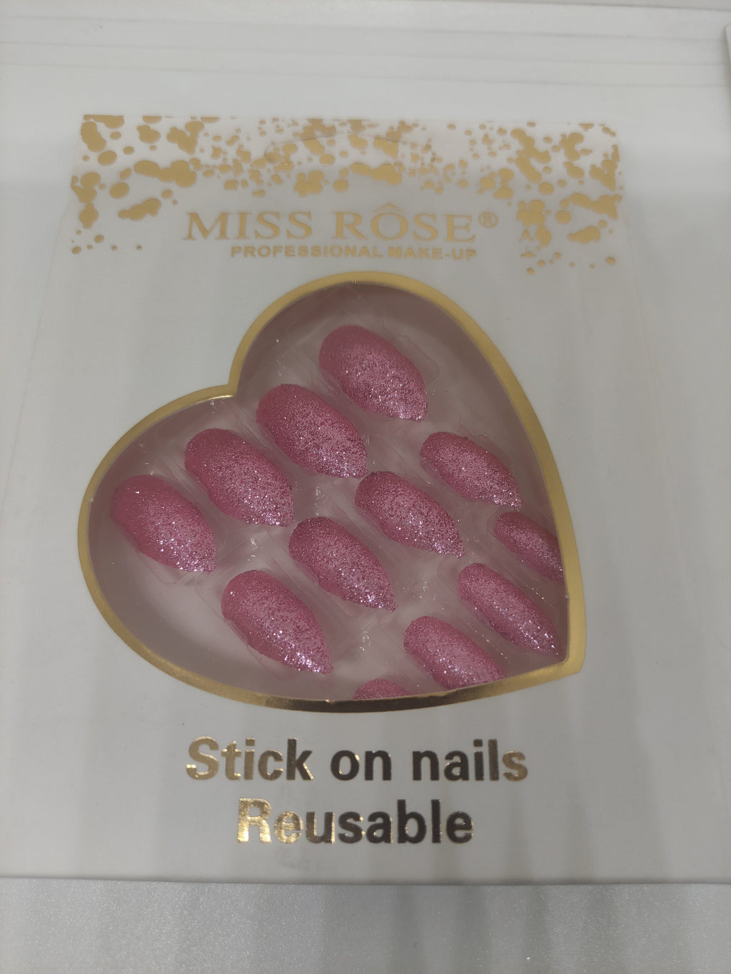 Miss Rose Glitter Chunks Nails