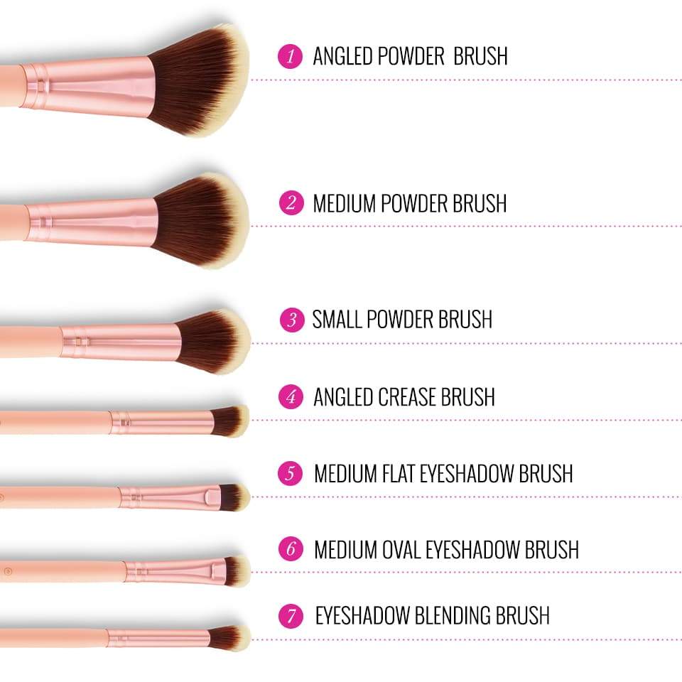 BH Chic 14 Piece Makeup Brush Set With Zip Bag