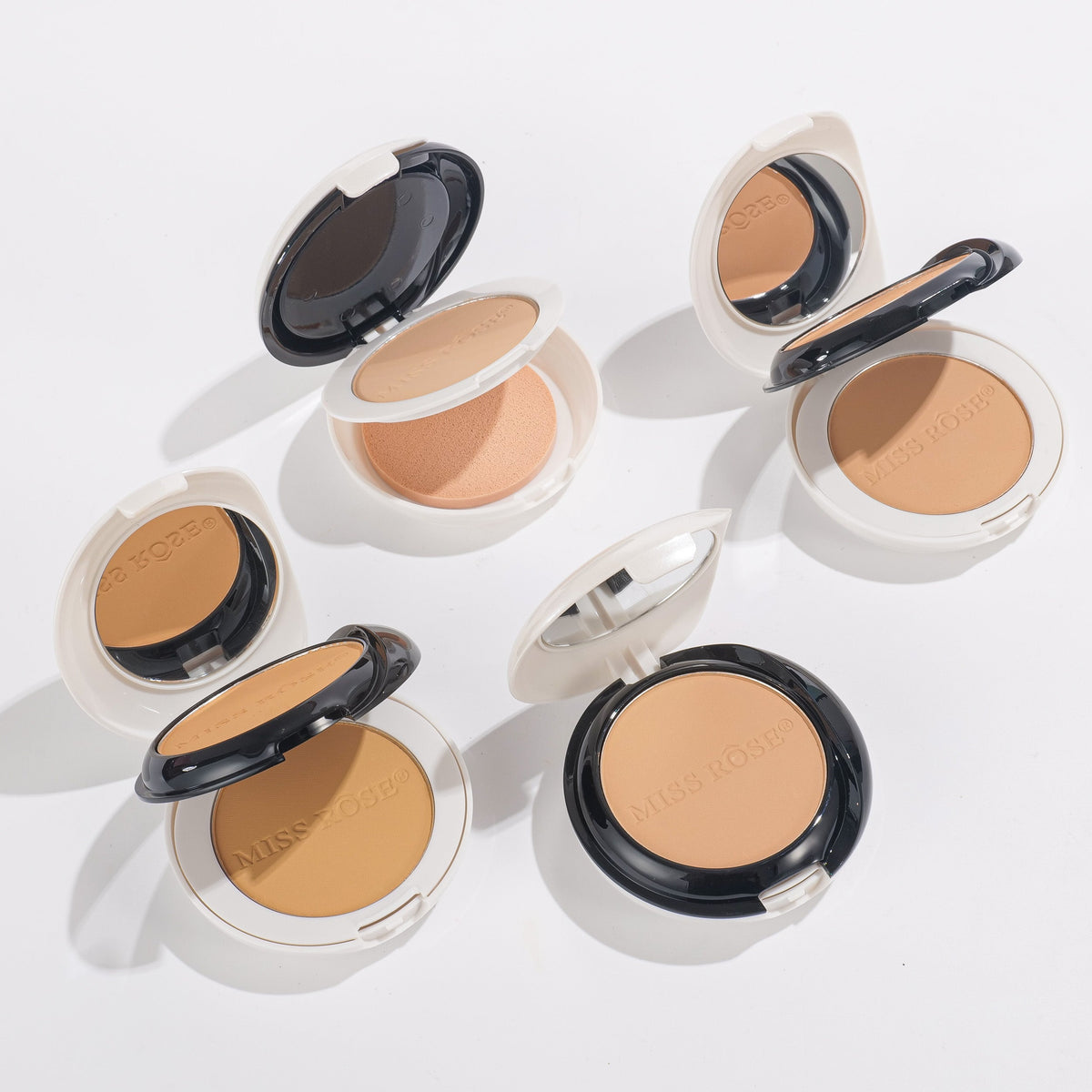 Miss Rose Black & White Two-Tone Compact Powder