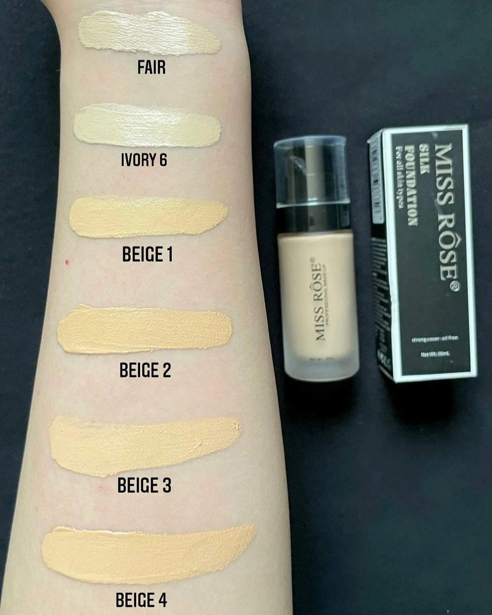 Miss Rose Strong Cover Oil Free Liquid Foundation