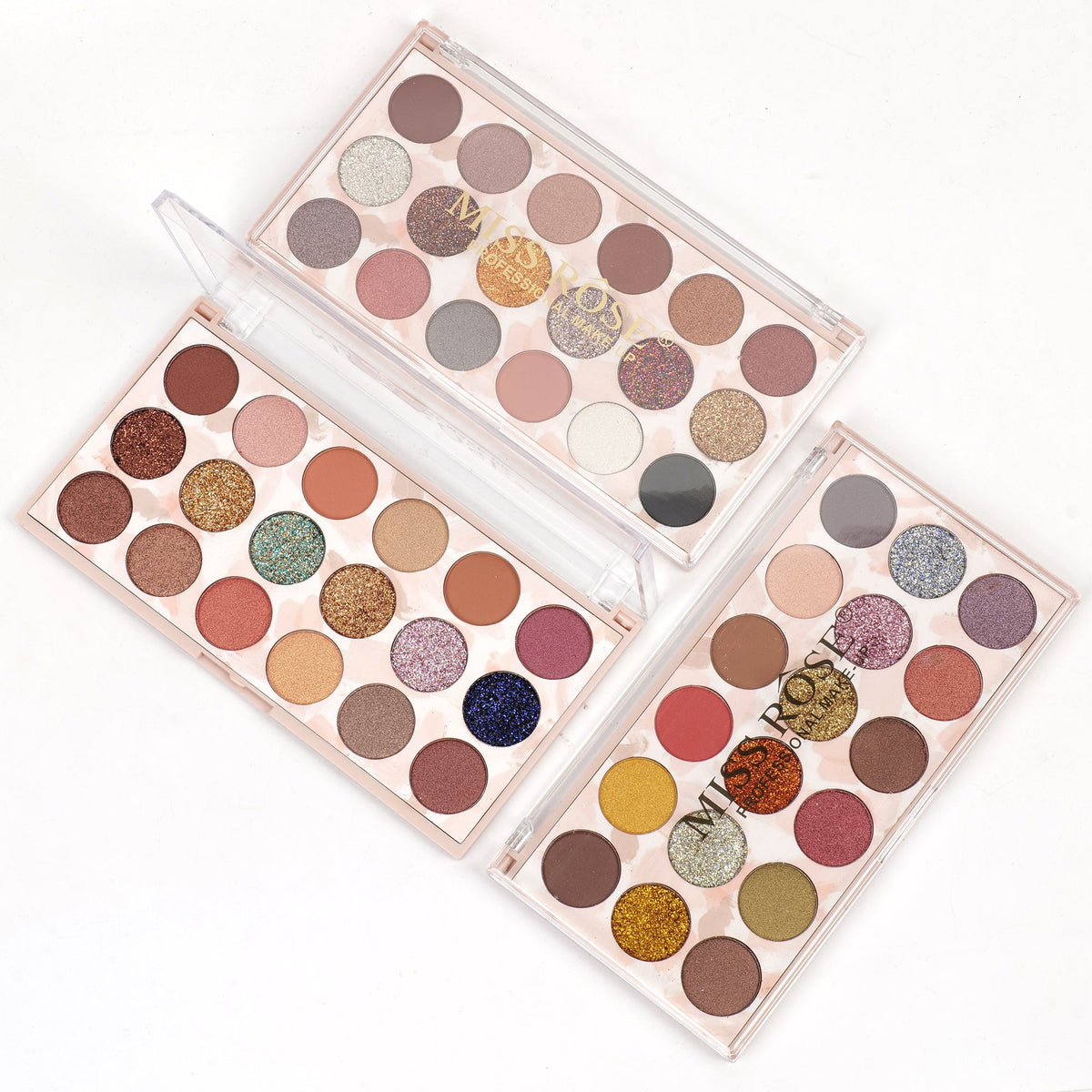 Miss Rose 12 Color Eyeshadow & 6 Color Glitter Palette
