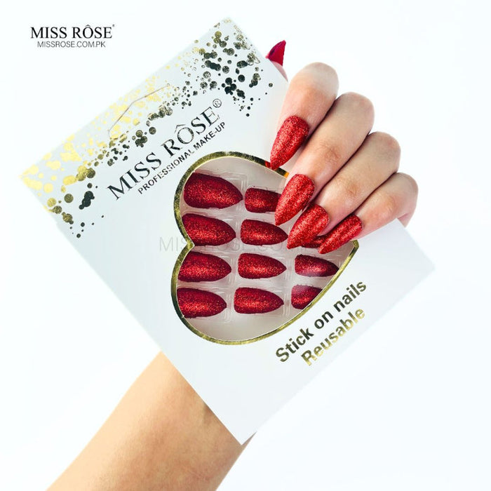 Miss Rose Glitter Chunk Stick-On Nails
