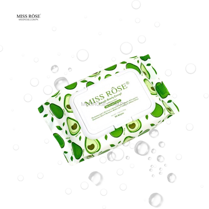 Miss Rose Avocado beauty concept facial cleaning  wipes